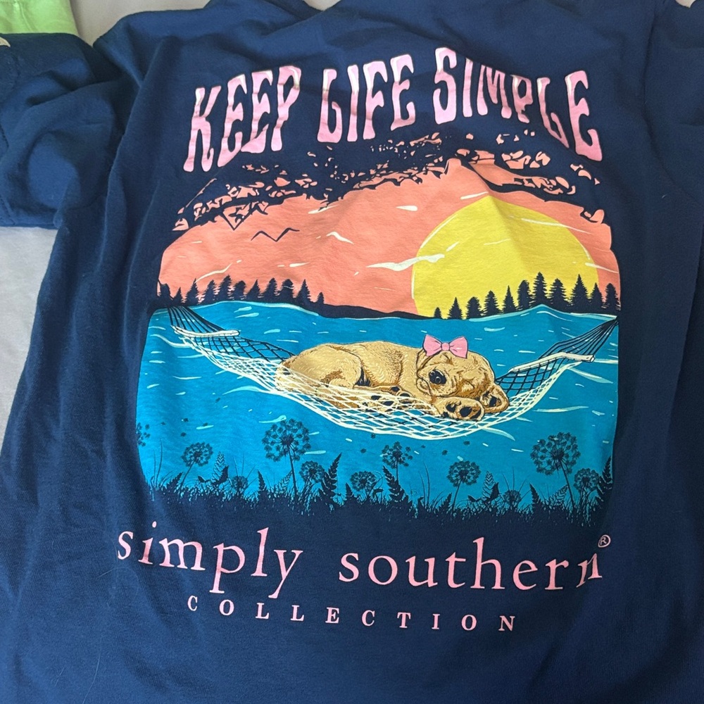 Simply Southern Navy Tee with Vibrant Graphic